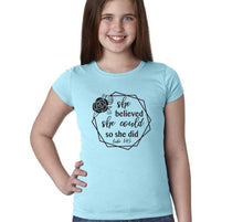 Load image into Gallery viewer, BLESSED IS SHE YOUTH T-SHIRT