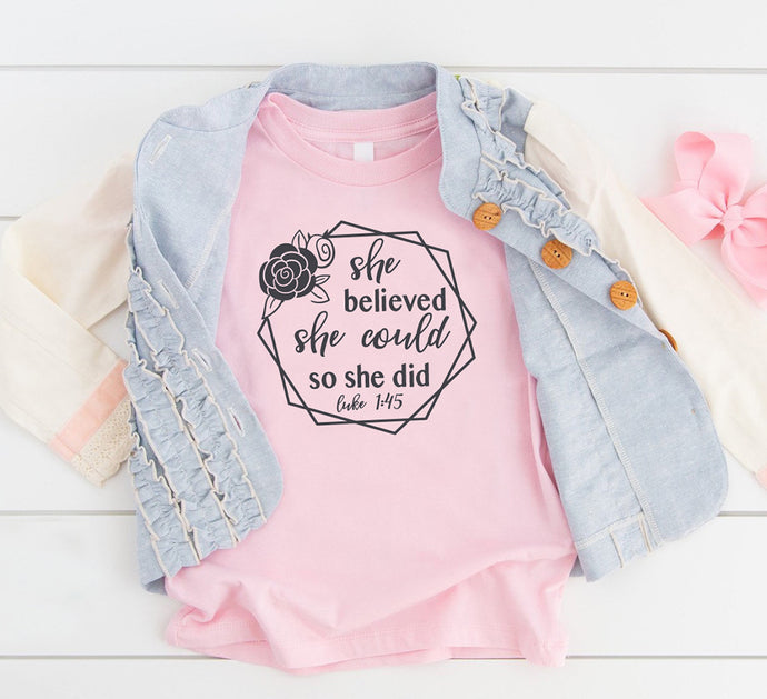 BLESSED IS SHE TODDLER T-SHIRT