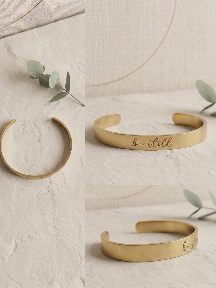 Be Still Gold Cuff Bracelet