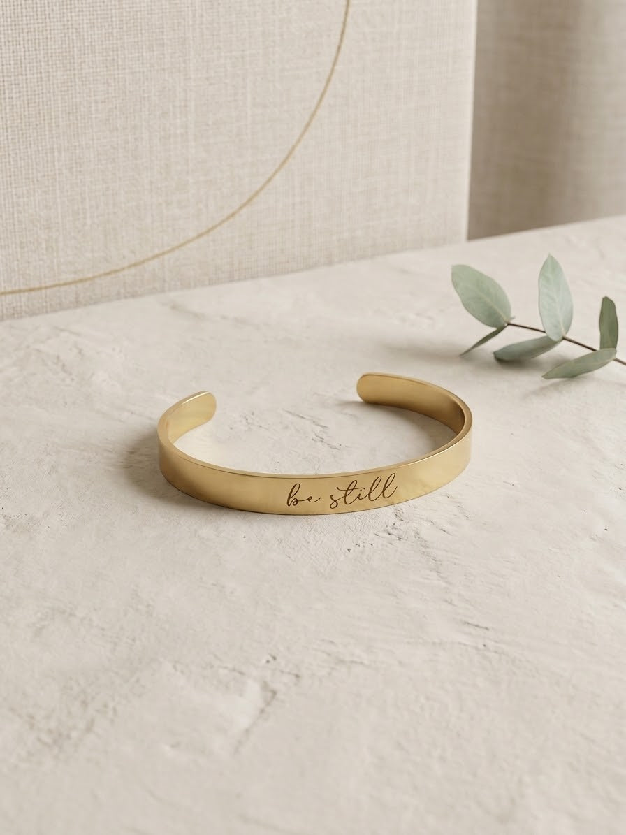Be Still Gold Cuff Bracelet