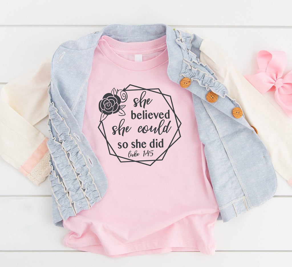 BLESSED IS SHE TODDLER T-SHIRT